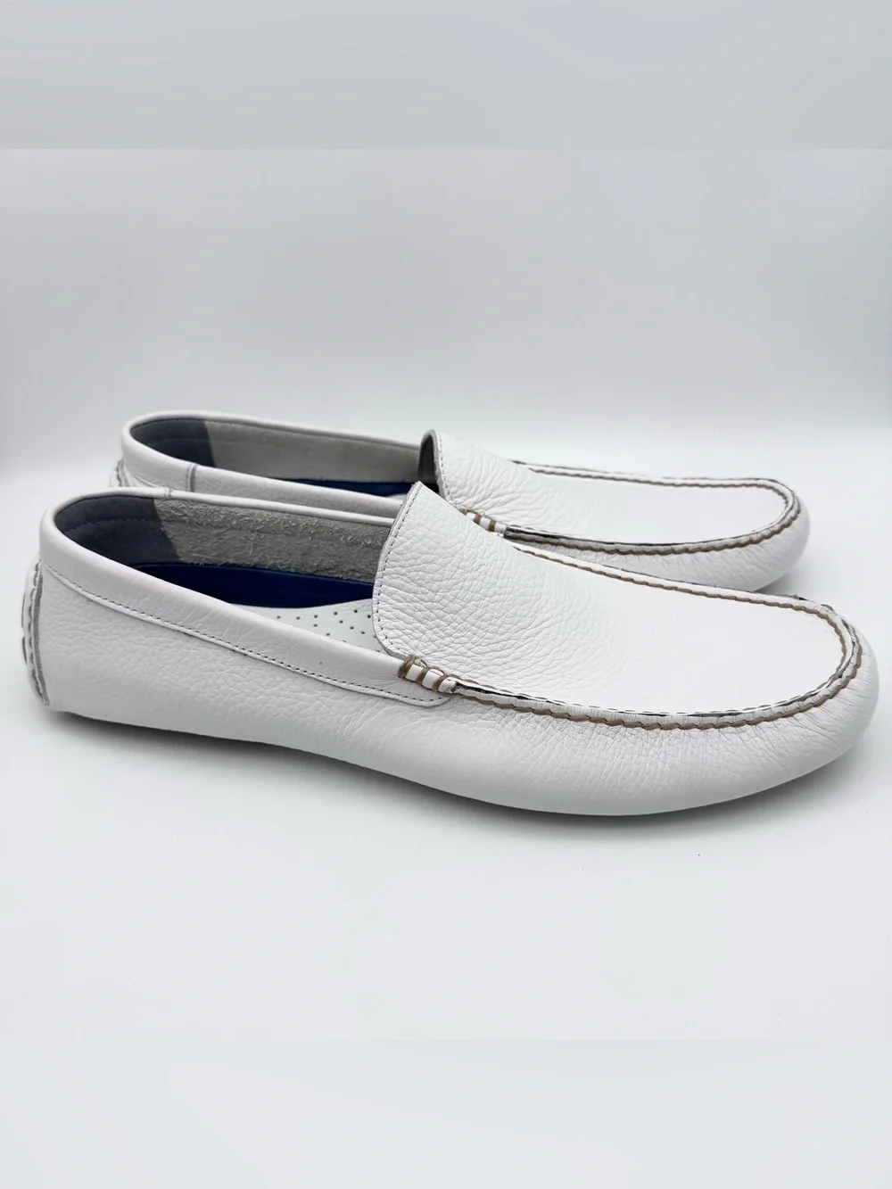 Polo Ralph Lauren Terence Driver White Leather Venetian Moccasins Men's Size 13